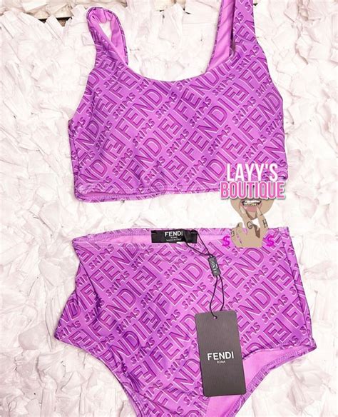 purple fendi skims bodysuit|Fendi x SKIMS bathing suit.